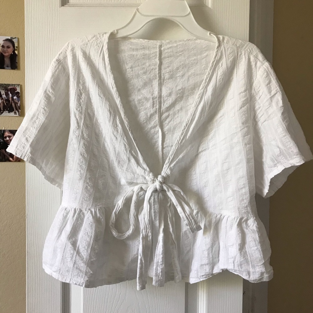 SheIn Tie Peplum Top